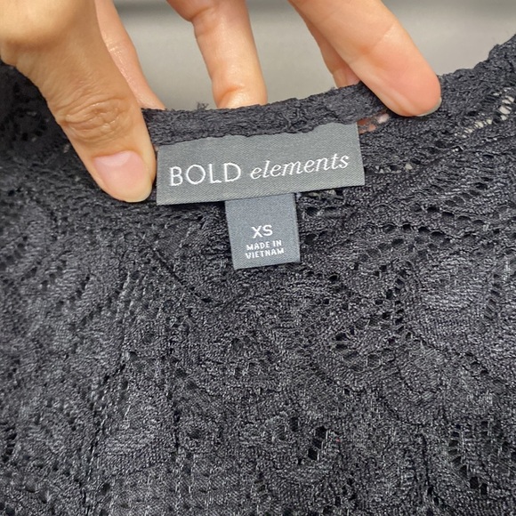 Bold Elements Black Lace V-Neck Lined Size XS - Picture 6 of 6